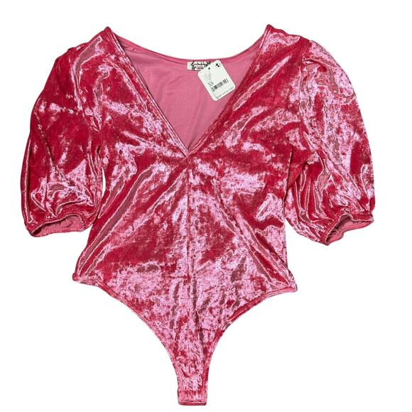 Free People Don't You Wish Bodysuit in Pink Phenom - Picture 1 of 4